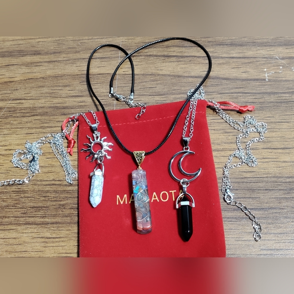🌙☀️NEW 3 Necklaces--Chakra, Sun, Moon